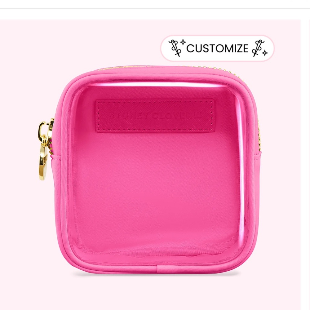 Stoney Clover Lane Clear Front Mini Pouch in Bubblegum